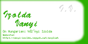 izolda vanyi business card